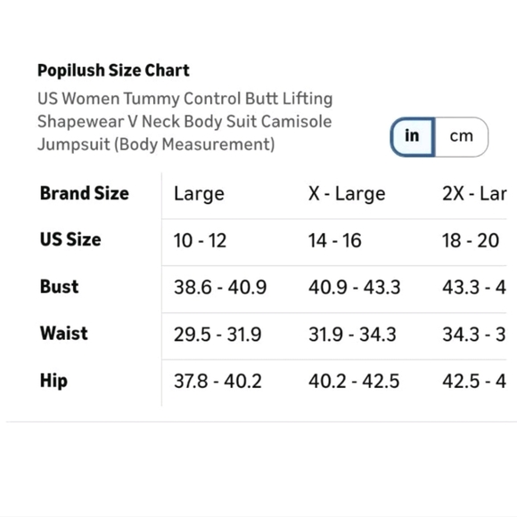 Popilush Deep V Neck Thong Shapewear Bodysuit Black XL NWT - Picture 13 of 13